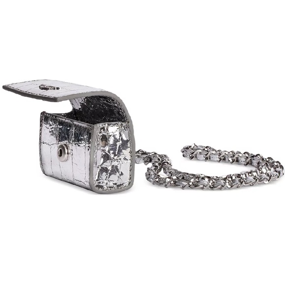 Zadig & Voltaire Silver Croc Embossed Phone Wallet Wristlet and AirPod Case Set - Picture 9 of 16